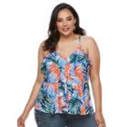 Plus Size Jennifer Lopez Smocked Off-the-shoulder Top, Women's, Size: 2xl, Med Blue