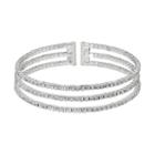 Simulated Crystal Multi Row Cuff Bracelet, Women's, Silver
