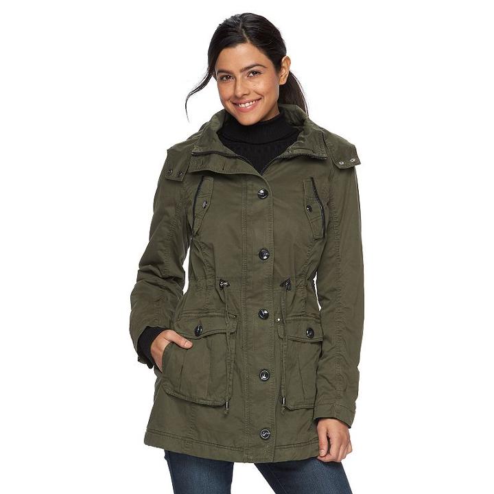 Women's Triple Star Hooded Anorak Jacket, Size: Medium, Lt Green
