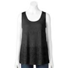Apt. 9&reg; Embellished Scoopneck Tank - Women's, Size: Medium, Black