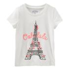 Girls 4-12 Oshkosh B'gosh&reg; Ooh La La Eiffel Tower Cherry Blossom Graphic Tee, Size: 4-5, White