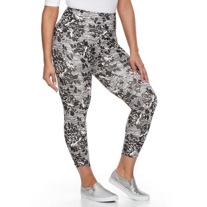 Plus Size French Laundry Floral Capri Leggings, Women's, Size: 3xl, Oxford