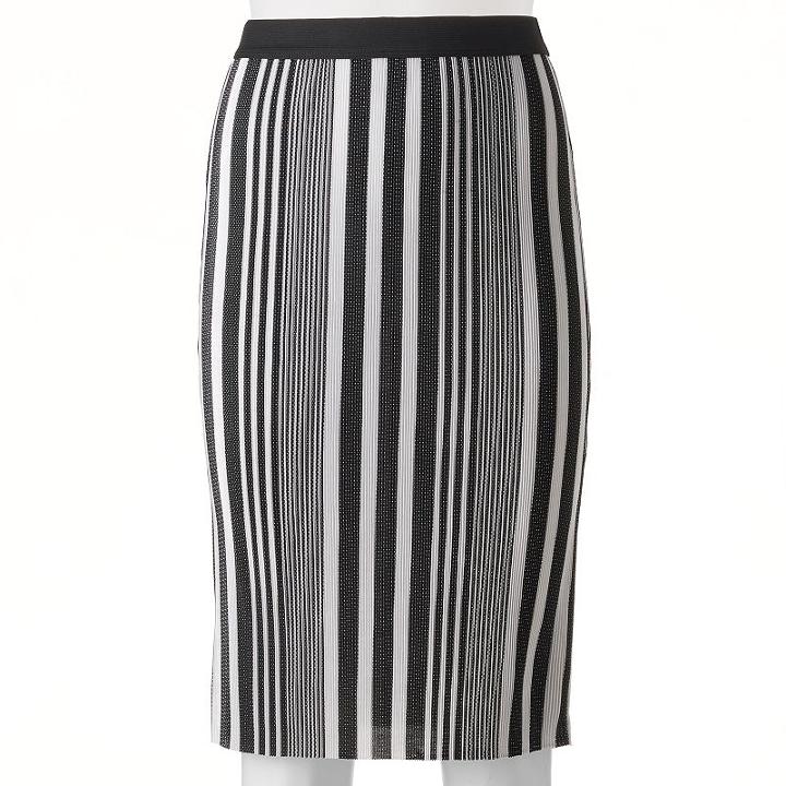 Juniors' Joe B Stripe Midi Pencil Skirt, Girl's, Size: Xl, Oxford