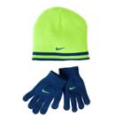 Boys Nike Striped Hat & Gloves Set, Boy's, Blue (navy)