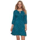Petite Apt. 9&reg; Keyhole A-line Dress, Women's, Size: S Petite, Turquoise/blue (turq/aqua)