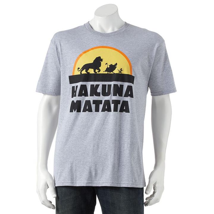 Men's Disney The Lion King Hakuna Matata Tee, Size: Small, Light Grey