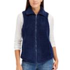 Women's Chaps Faux Shearling Vest, Size: Large, Blue