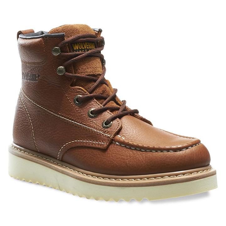 Wolverine Men's 6-in. Moc-toe Work Boots, Size: Medium (13), Brown