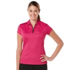 Women's Grand Slam Shirred Quarter-zip Golf Polo, Size: Xs, Pink Other