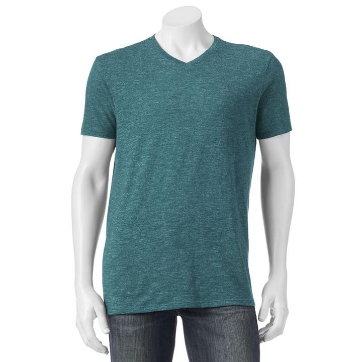Men's Apt. 9&reg; Modern-fit Crosshatch Roll-tab Button-down Shirt, Size: Medium, Turquoise/blue (turq/aqua)