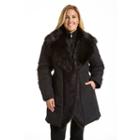 Plus Size Excelled Shawl-collar Faux-shearling Jacket, Women's, Size: 1xl, Black