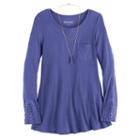 Girls 7-16 & Plus Size Mudd&reg; Ribbed Pocket Jegging Tee With Necklace, Size: 12 1/2, Blue (navy)