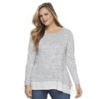 Plus Size Croft & Barrow&reg; Striped Mock-layer Sweater, Women's, Size: 2xl, Blue Other