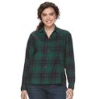 Juniors' Plus Size So&reg; Pocket Plaid Flannel Shirt, Teens, Size: 1xl, Blue