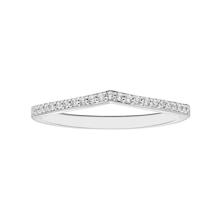 Boston Bay Diamonds 14k White Gold 1/10 Carat T.w. Diamond Shadow Wedding Ring, Women's, Size: 6.50