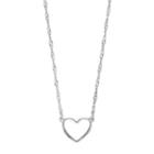 Lc Lauren Conrad Silver Tone Heart Necklace, Women's