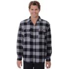 Big & Tall Dickies Classic-fit Plaid Sherpa-lined Shirt Jacket, Men's, Size: 3xl Tall, Grey