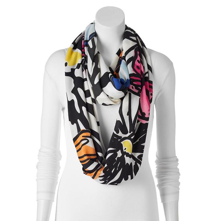 Reed Sunflower & Butterfly Infinity Scarf, Women's, White