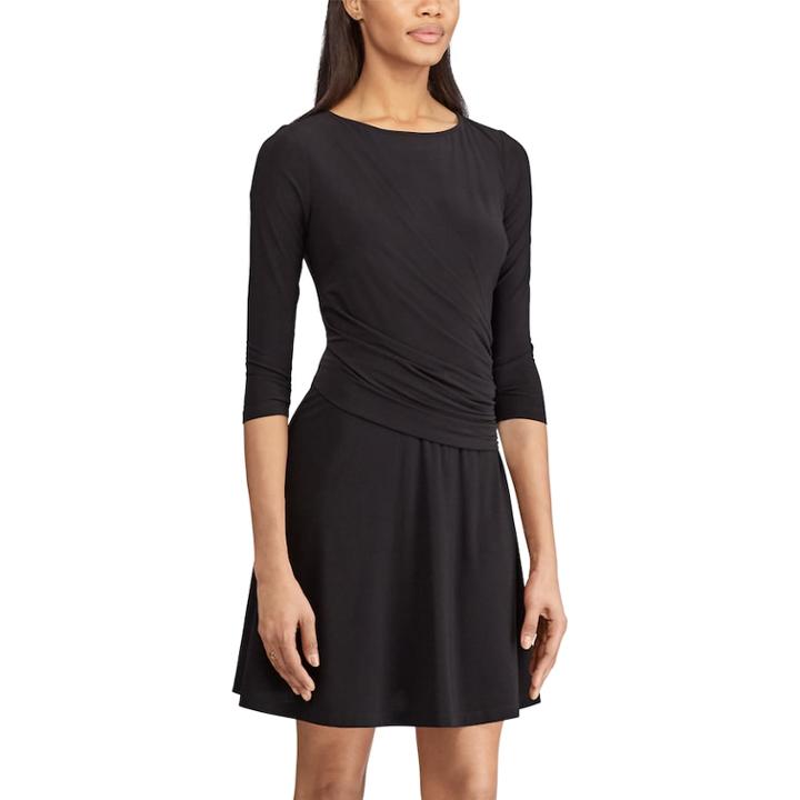 Women's Chaps Shirred Fit & Flare Dress, Size: Xl, Black