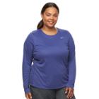 Plus Size Nike Ext Miler Dri-fit Running Tee, Women's, Size: 2xl, Drk Purple