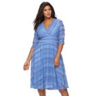 Plus Size Chaya Lace Fit & Flare Dress, Women's, Size: 18 W, Brt Blue