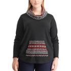 Plus Size Chaps Long Sleeve Knit Top, Women's, Size: 2xl, Black