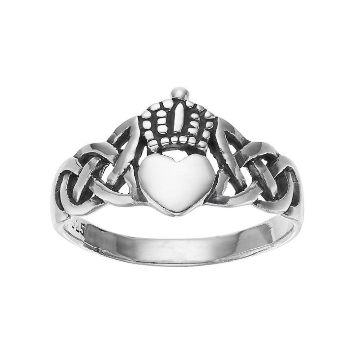 Primrose Sterling Silver Claddagh Ring, Women's, Size: 9, Grey
