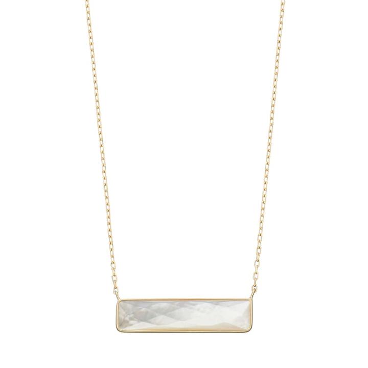 14k Gold Mother-of-pearl Rectangle Necklace, Women's, Size: 18, White