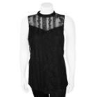 Juniors' Plus Size Iz Byer Lace Mockneck Top, Teens, Size: 2xl, Black