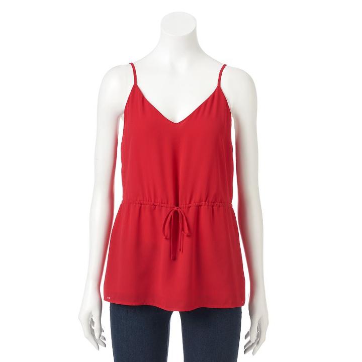 Women's Apt. 9&reg; Drawstring Crepe Tank, Size: Xl, Red