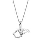 Dayna U West Virginia Mountaineers Sterling Silver Pendant Necklace, Women's, Size: 18, Grey