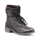 Mudd&reg; Women's Flannel Lace-up Combat Boots, Girl's, Size: 8.5, Black
