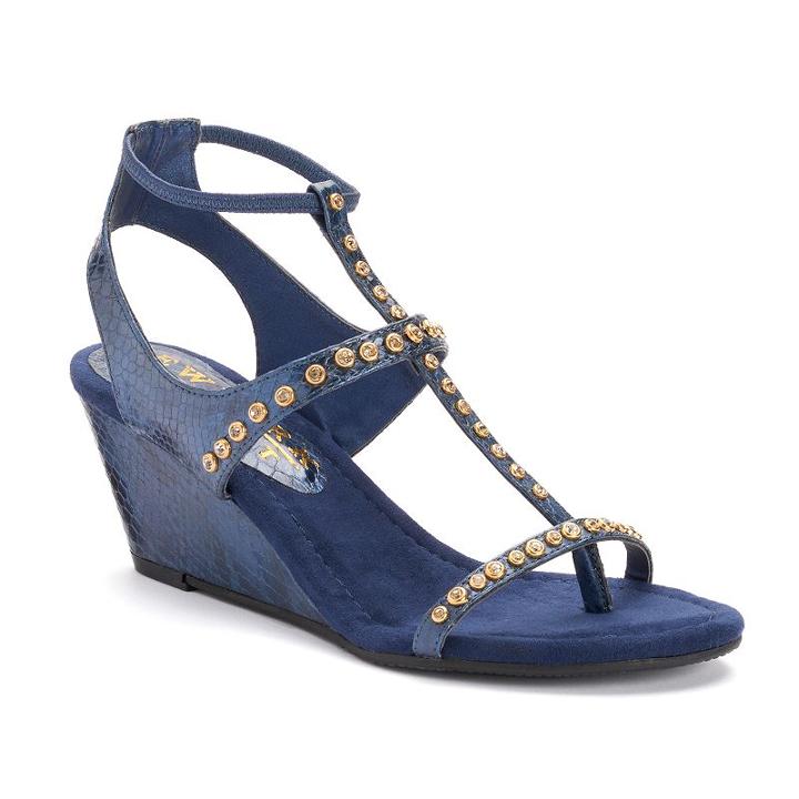 New York Transit Brightest Women's Wedge Sandals, Size: Medium (6.5), Blue