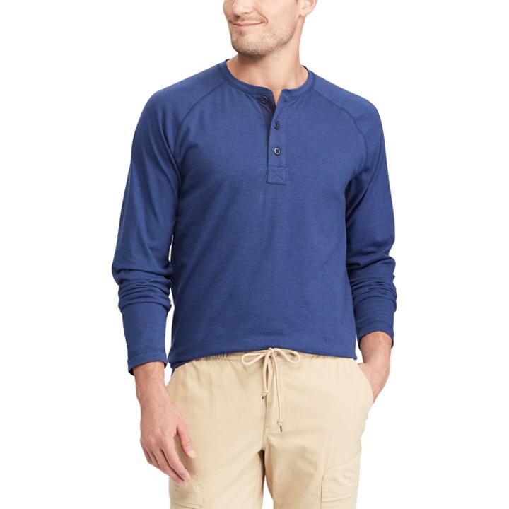 Men's Chaps Classic-fit Henley, Size: Xl, Blue (navy)
