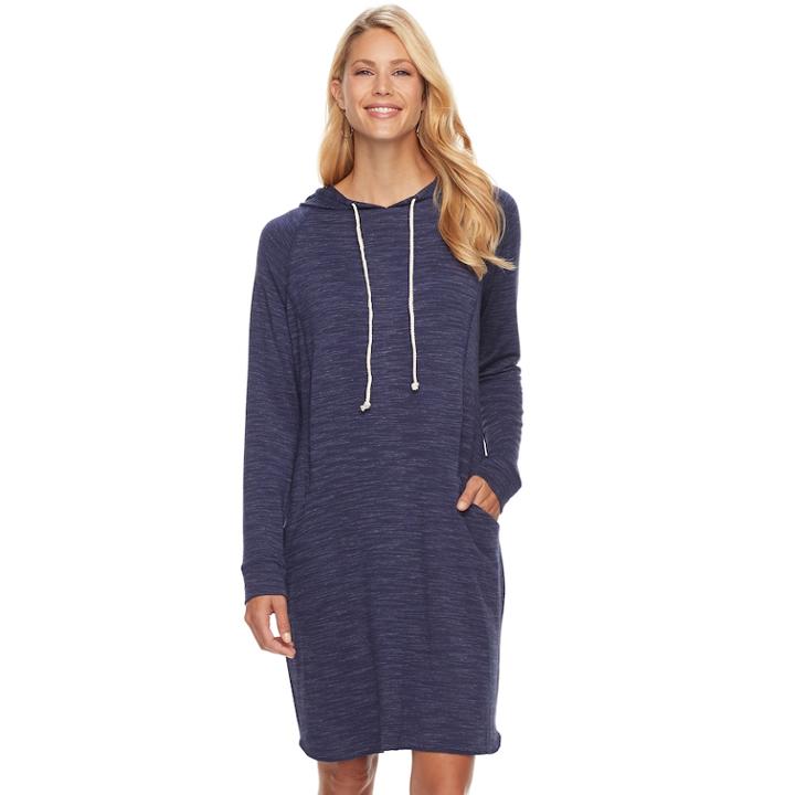 Women's Sonoma Goods For Life™ Hoodie Dress, Size: Large, Dark Blue
