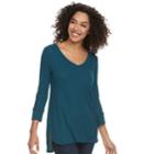 Women's Sonoma Goods For Life&trade; Waffle Textured Tunic, Size: Medium, Dark Blue