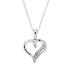 Boston Bay Diamonds Sterling Silver Diamond Accent Heart Pendant, Women's, Size: 18, White