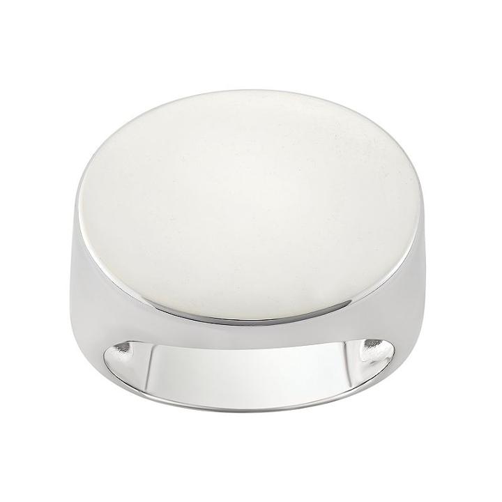 Sterling Silver Oval Ring, Women's, Size: 6, Grey