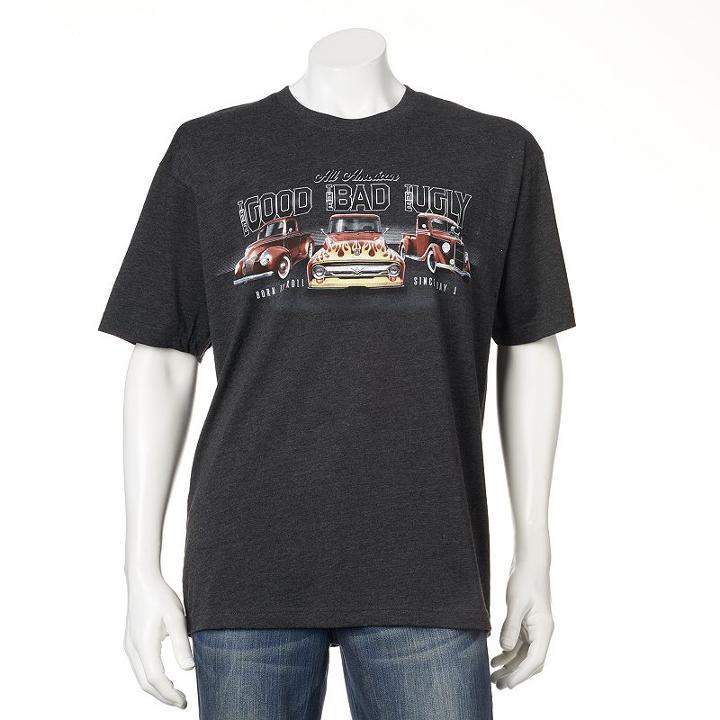 Men's Newport Blue Good Bad Ugly Hot Rod Tee, Size: Large, Dark Grey