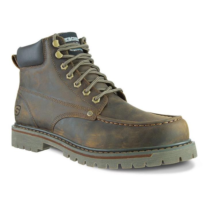 Skechers Bruiser Chukka Men's Boots, Size: 7.5, Dark Brown