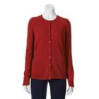 Women's Croft & Barrow&reg; Cozy Cardigan, Size: Xs, Med Red