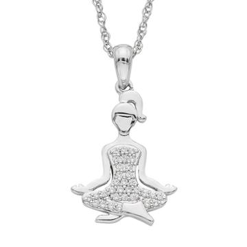 Charming Moments Sterling Silver 1/10 Carat T.w. Diamond Meditation Pendant Necklace, Women's, Size: 18, White
