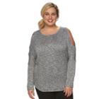 Plus Size Apt. 9&reg; Open Shoulder Shirt, Women's, Size: 1xl, Dark Grey