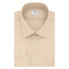 Men's Arrow Athletic-fit Solid Wrinkle-free Spread-collar Dress Shirt, Size: Xl-34/35, Lt Beige