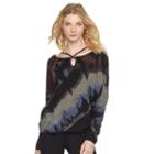 Women's Rock & Republic&reg; Tie-dye Scoopneck Sweater, Size: Medium, Grey Other