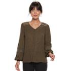 Women's Apt. 9&reg; Lace Yoke Blouse, Size: Medium, Dark Green