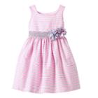 Girls 4-6x Marmellata Classics Pink & Gray Striped Seersucker Dress, Girl's, Size: 5, Med Pink