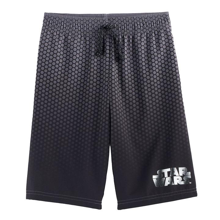 Boys 4-7x Star Wars A Collection For Kohl's Gradient Metallic Logo Mesh Shorts, Size: 5, Black
