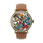 Captain America Leather Watch, Men's, Brown