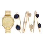 Women's Watch & Bangle Bracelet Set, Size: Medium, Yellow